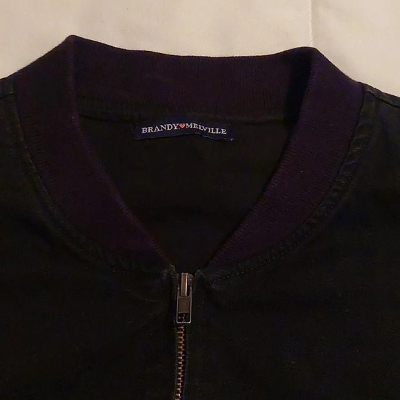 Brandy Melville Bomber Jacket black Small - Picture 3 of 6